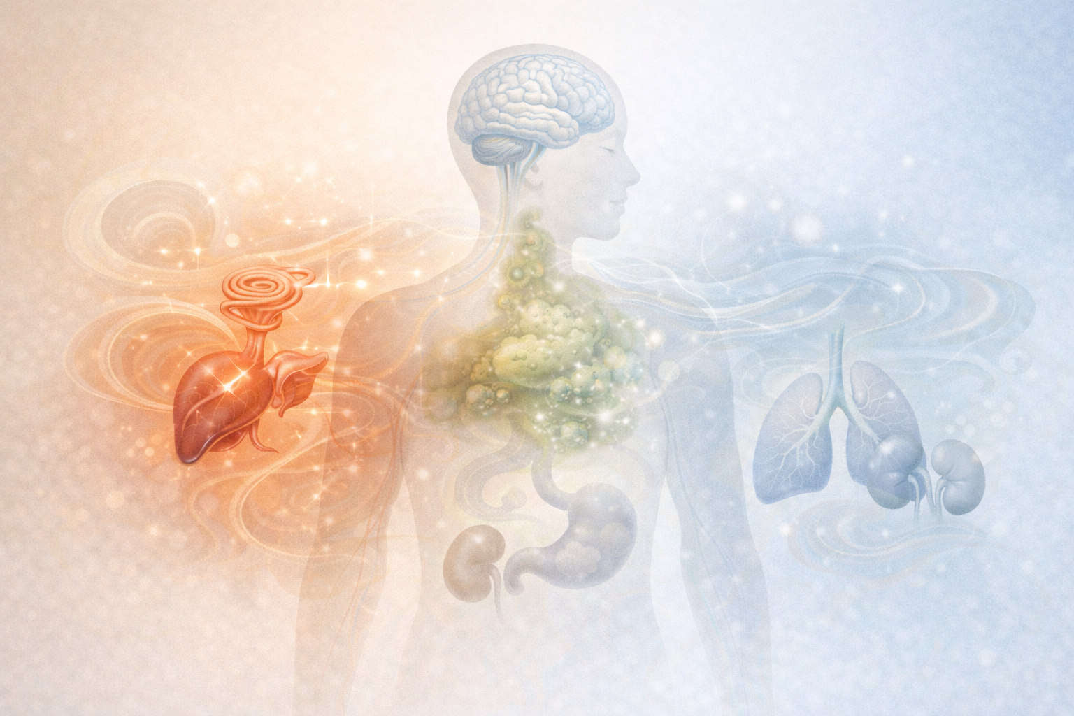 korean medicine pathophysiology showing liver qi stagnation phlegm accumulation and yin deficiency