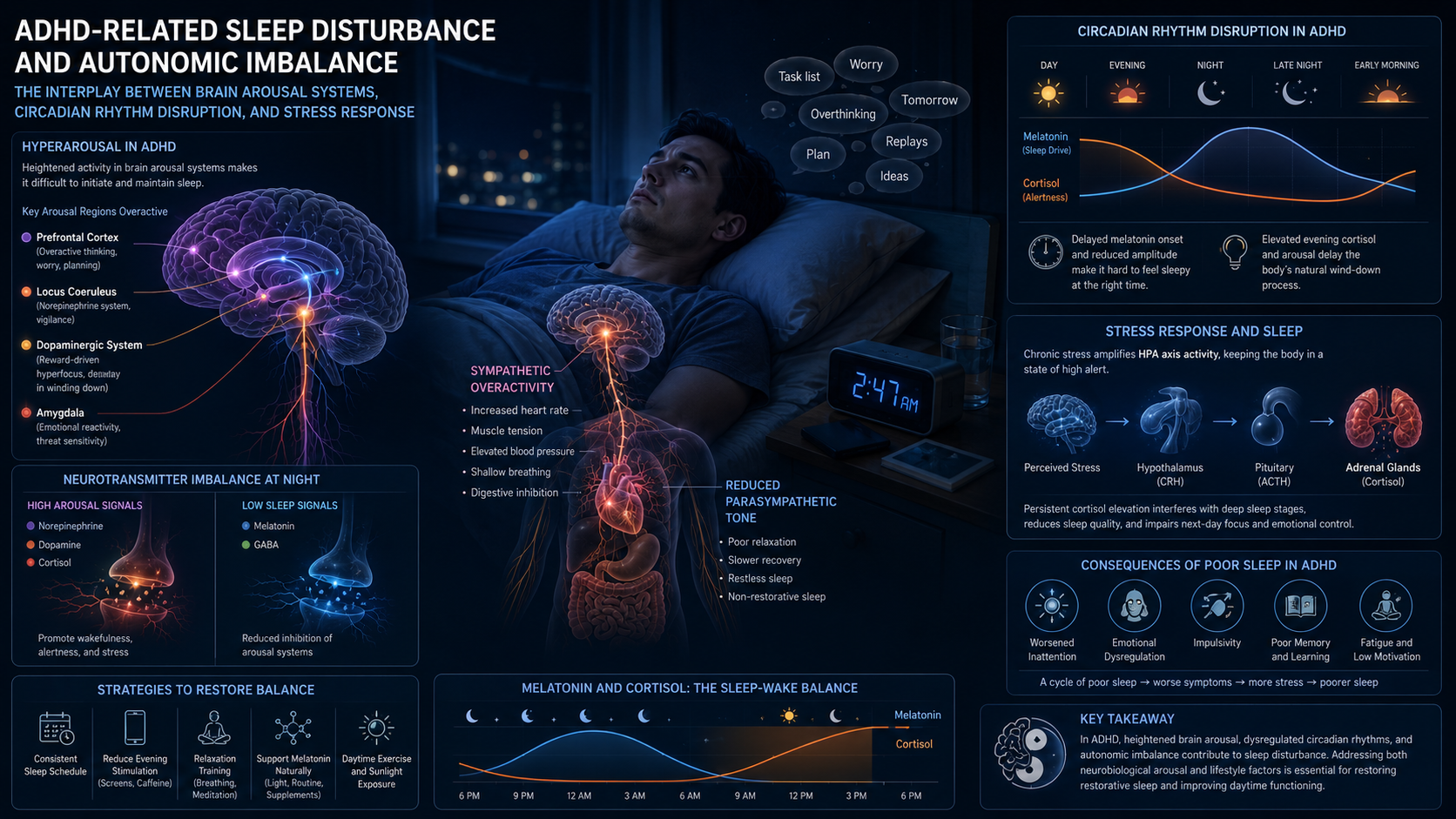 ADHD symptoms associated with sleep disturbance and autonomic imbalance