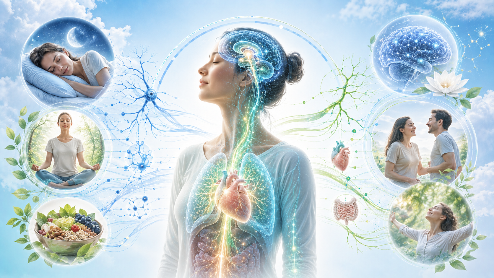 Depression HPA axis integrated treatment and nervous system regulation illustration