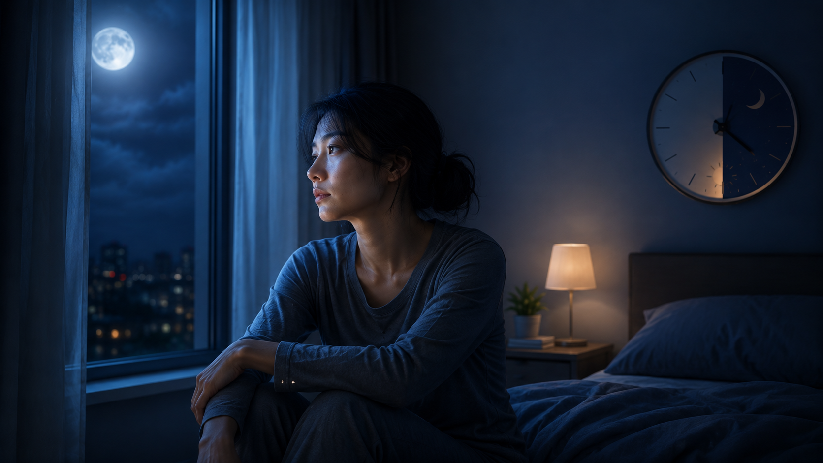 insomnia symptoms associated with melatonin imbalance and circadian rhythm disruption