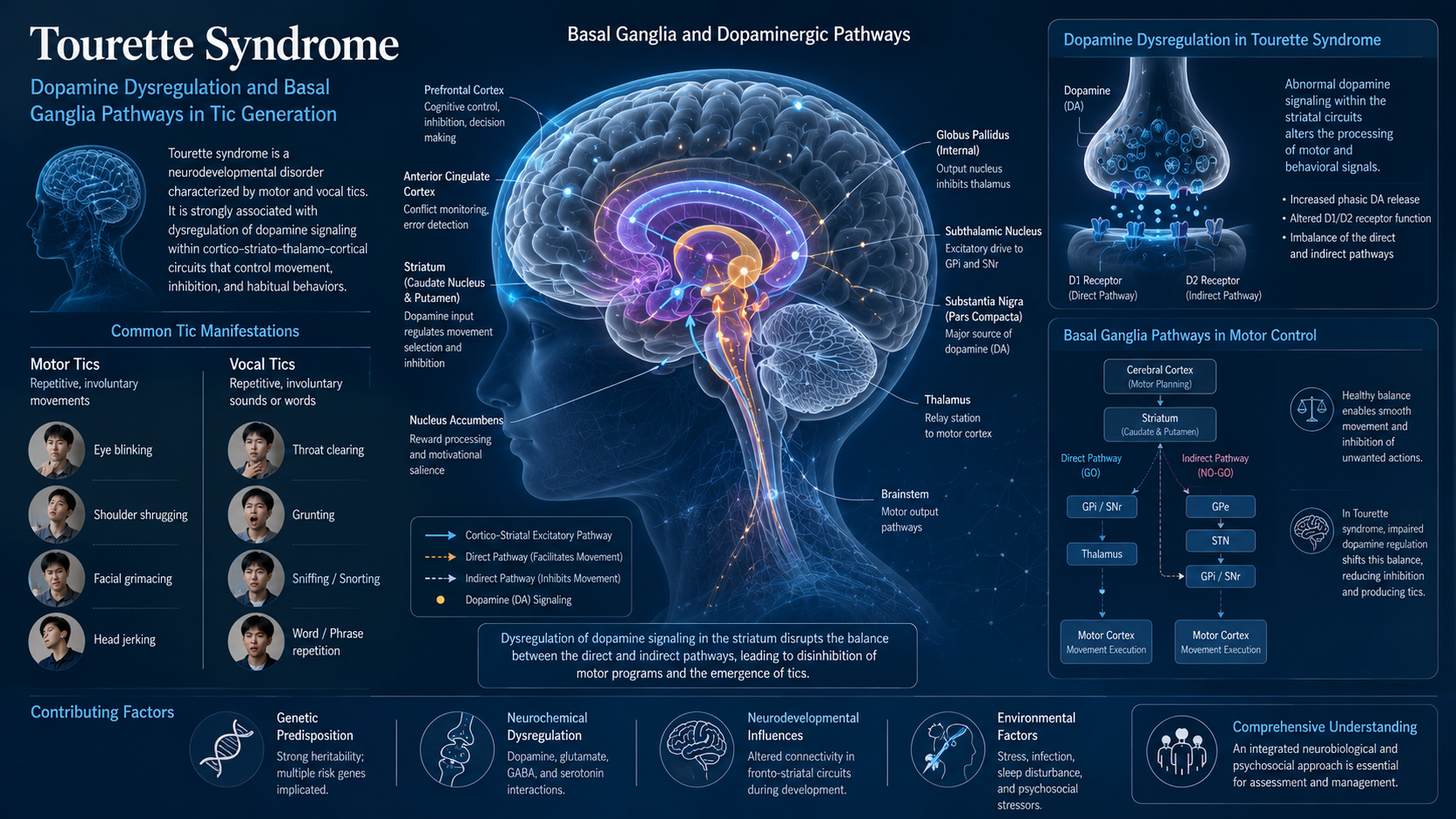 Visualization of Tourette syndrome and dopamine pathway dysregulation