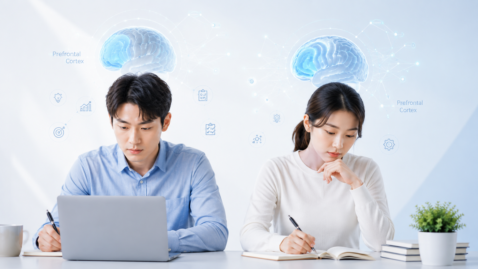 ADHD 원인과 전전두엽 기능을 설명하는 이미지