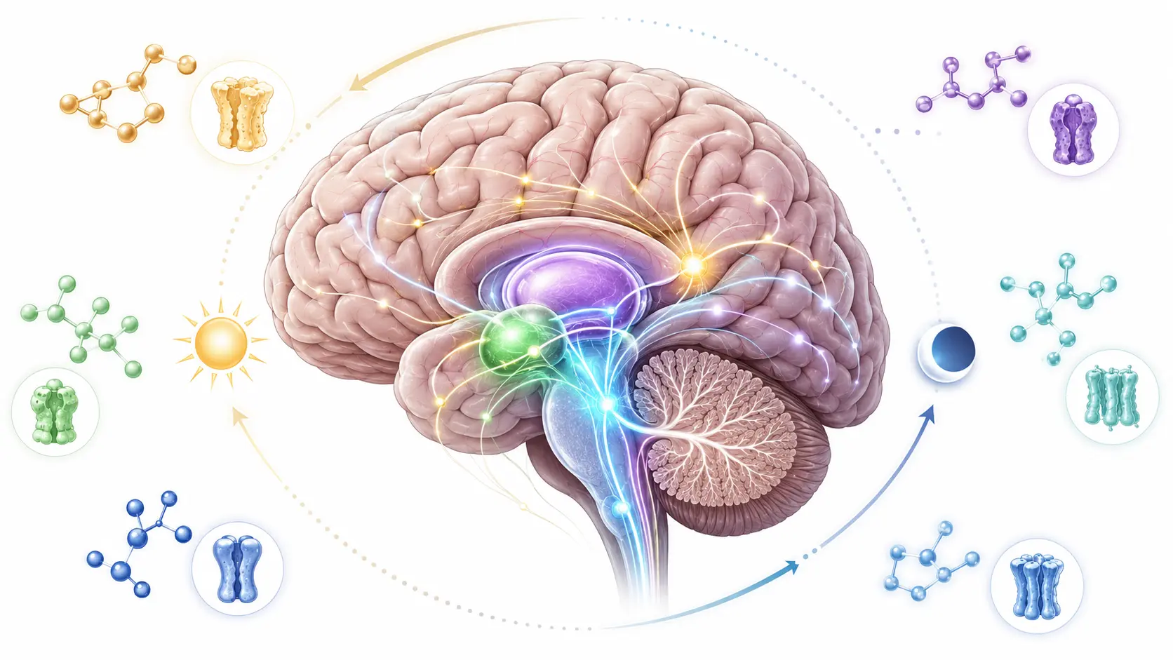 Neurobiology of insomnia including melatonin brain circuits and sleep regulation
