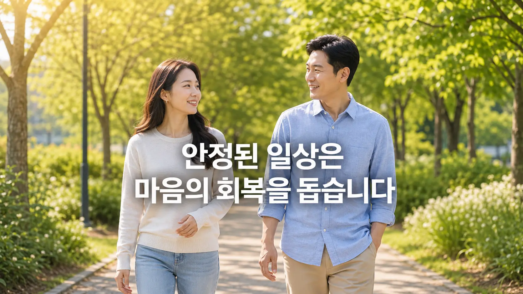 공황장애 자율신경 회복을 위해 평온한 일상을 보내는 한국인 남녀