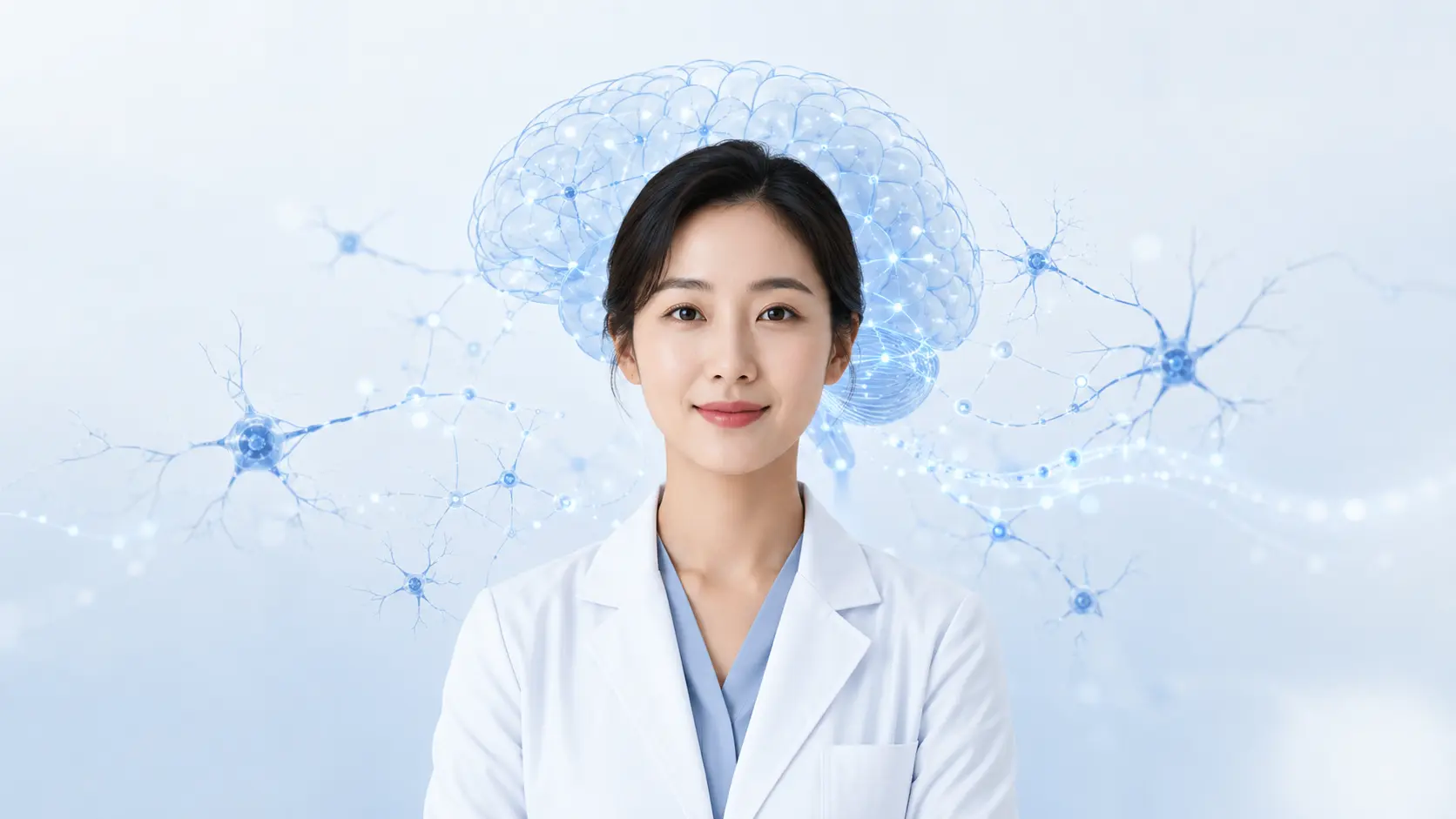 우울증의 세로토닌과 뇌 신경전달 기능을 표현한 한국인 여성