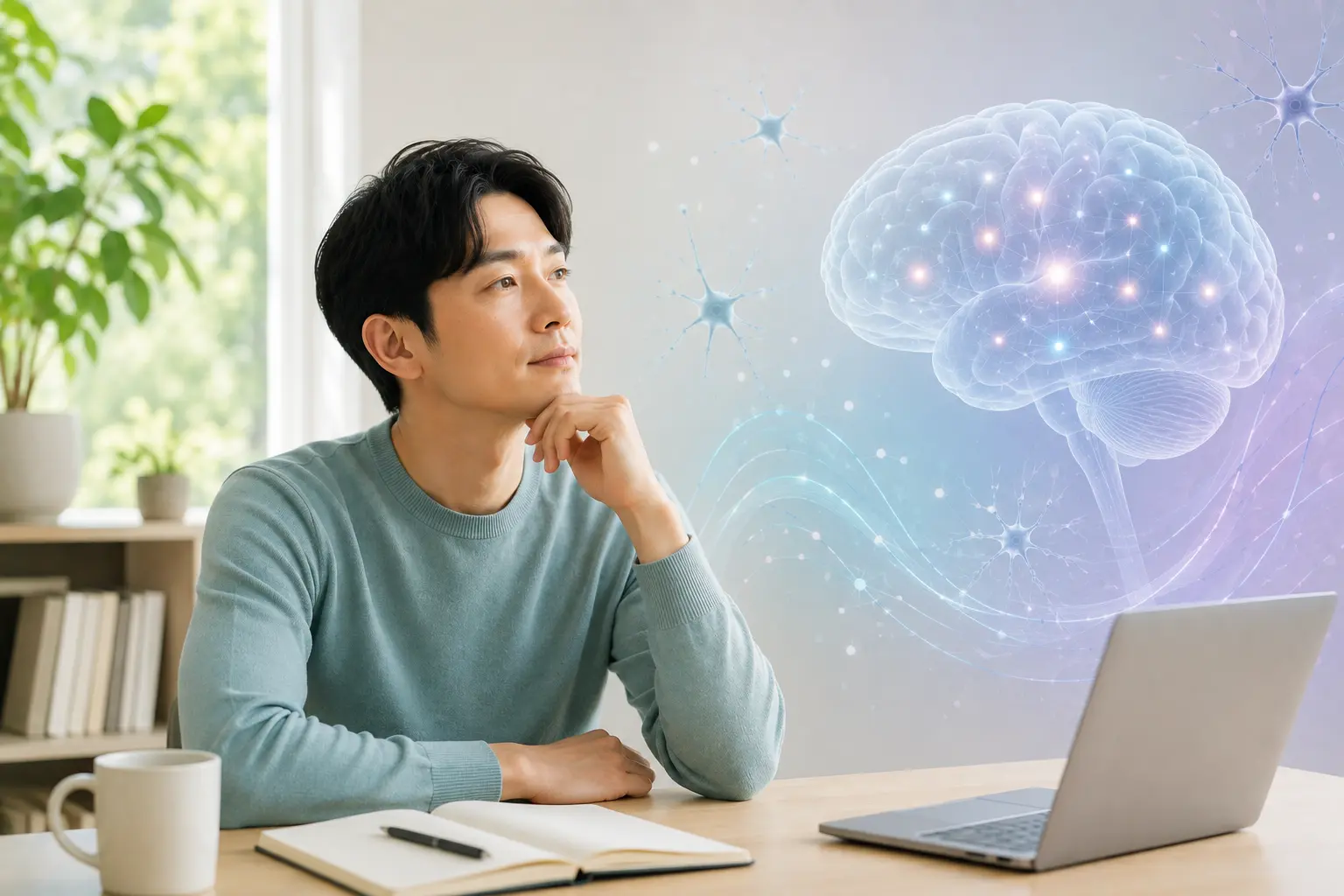 우울증과 세로토닌 도파민 노르에피네프린 신경전달물질을 설명하는 이미지