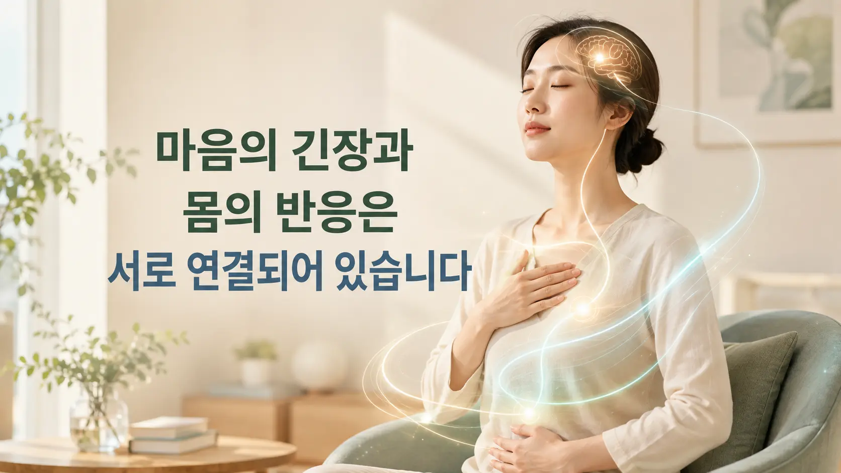 틱장애의 정서적 긴장과 신체 기능 균형을 한의학적 관점으로 표현한 이미지