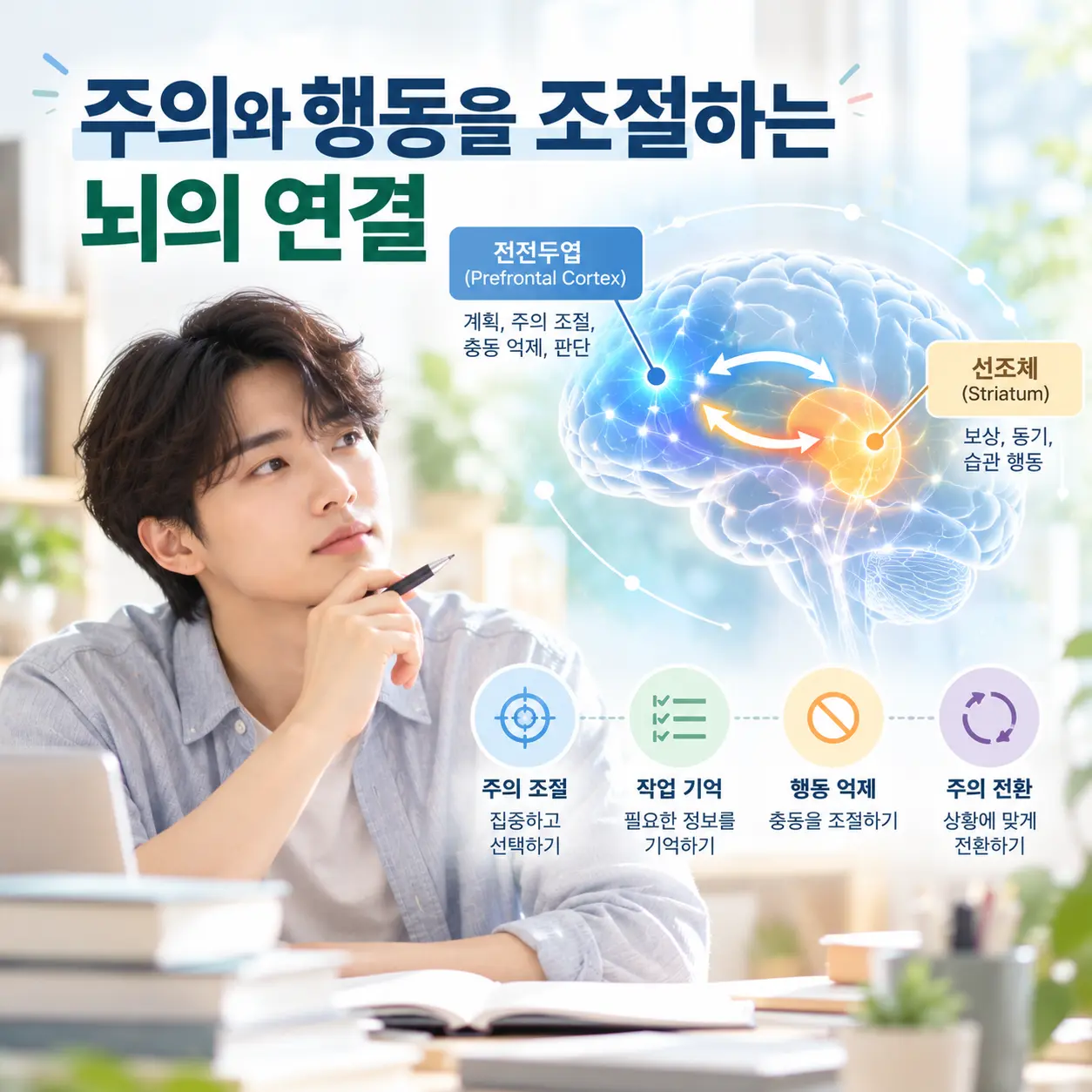 ADHD 전전두엽 선조체 기저핵 전두선조체 회로의 주의 조절 기능