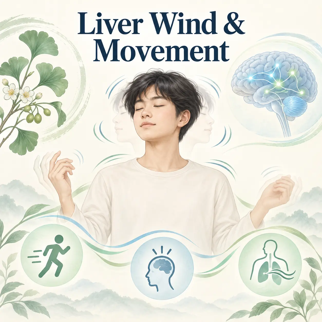 tic disorder korean medicine pathology showing liver wind, neural regulation, and involuntary movement