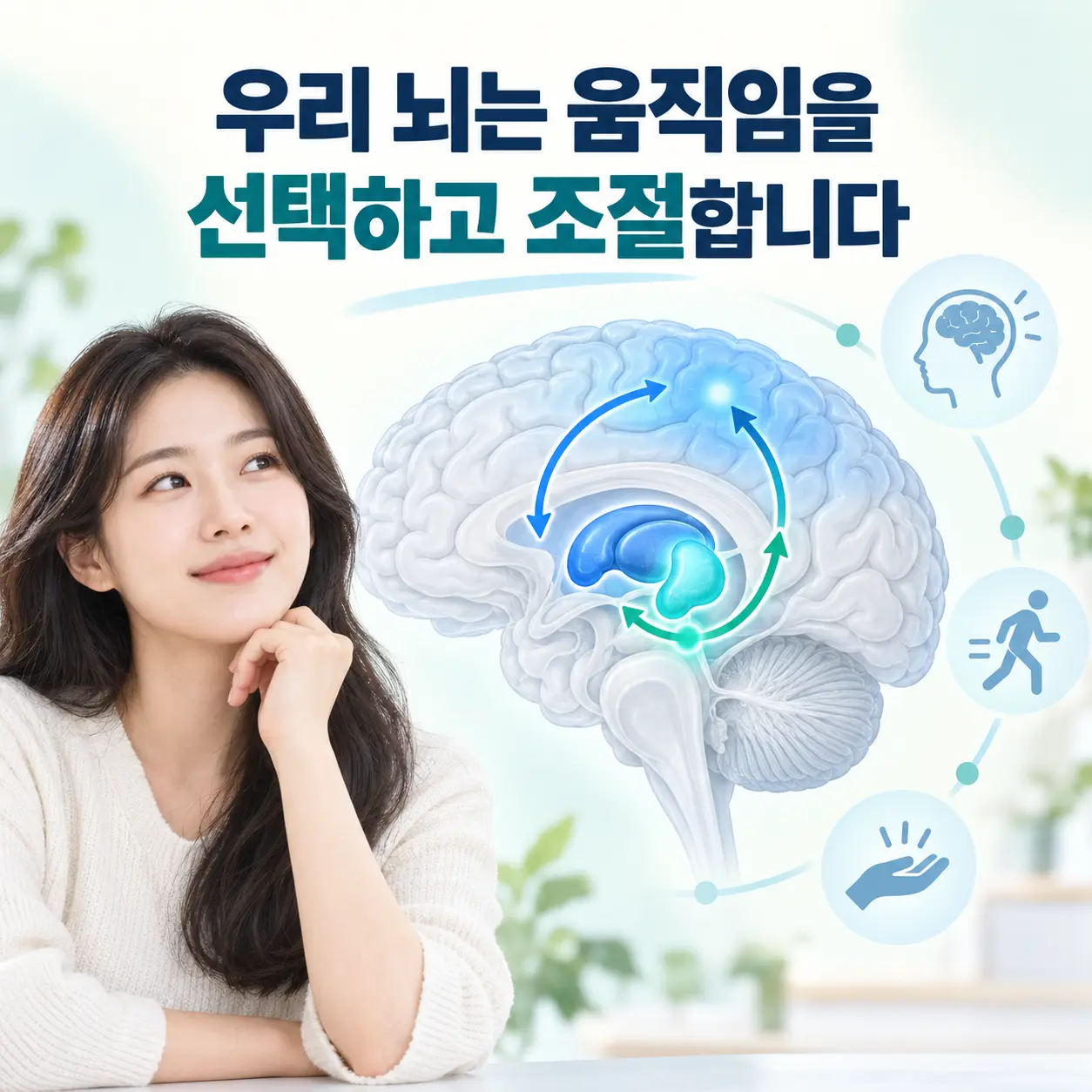 틱장애와 관련된 기저핵 및 뇌 운동 조절 회로 이미지