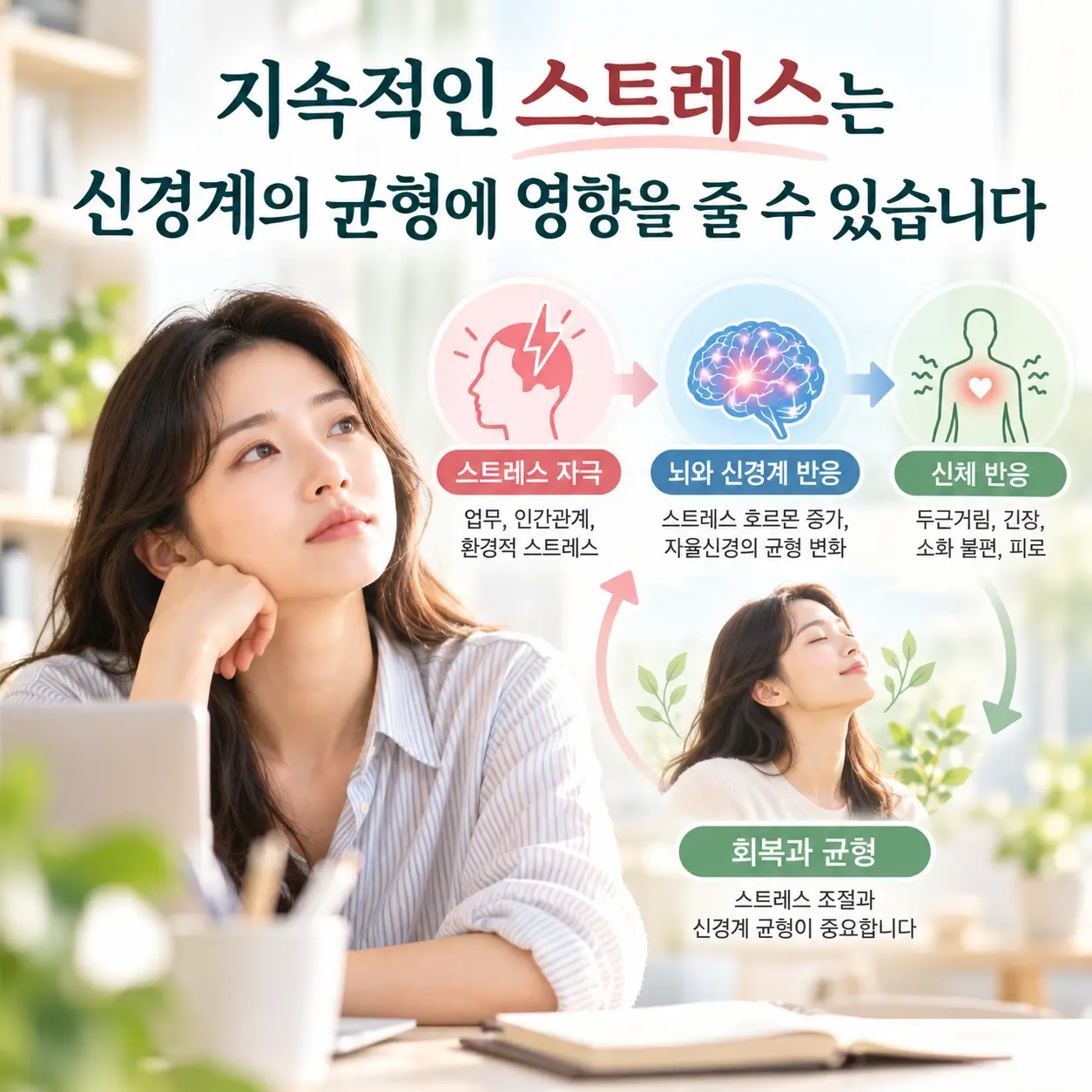 우울증과 스트레스 반응 및 신경계 변화를 표현한 한국인 모델