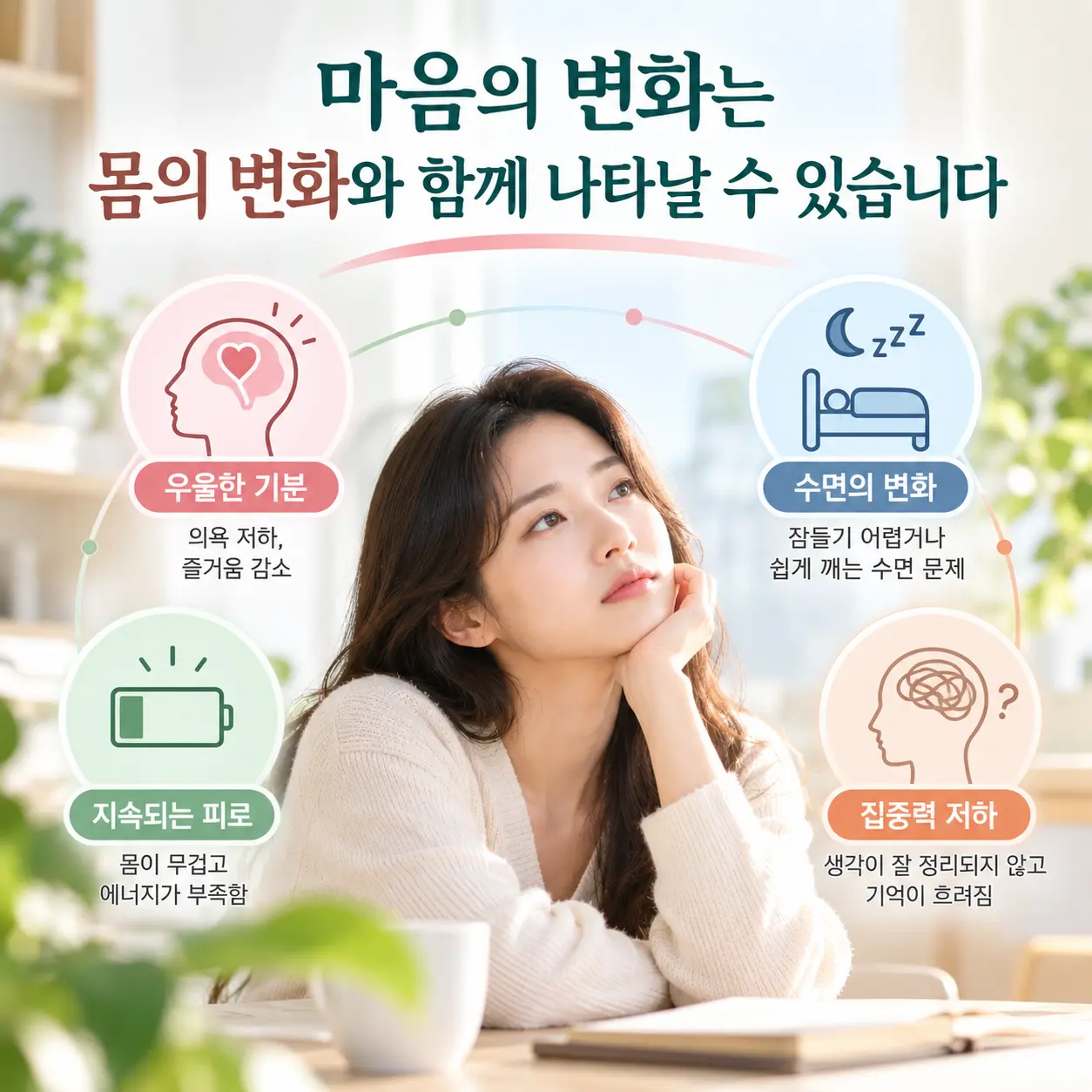 우울증의 정서적 인지적 신체적 증상을 표현한 한국인 성인